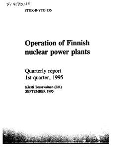 Operation of Finnish Nuclear Power Plants