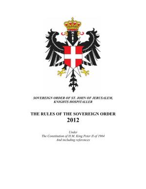 The Rules of the Sovereign Order 2012