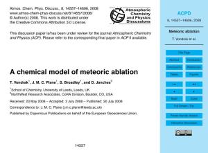 Meteoric Ablation and Physics (ACP)