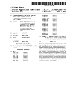 (12) Patent Application Publication (10) Pub. No.: US 2012/0225053 A1 Dushenkov Et Al