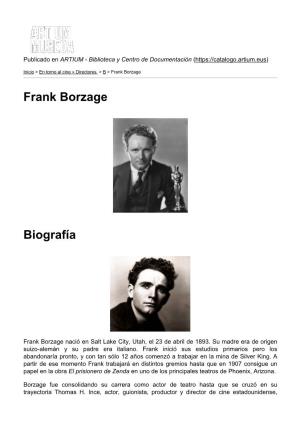 Frank Borzage Biografía