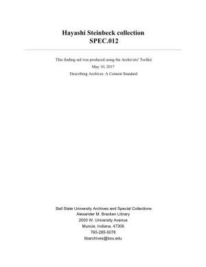 Hayashi Steinbeck Collection SPEC.012