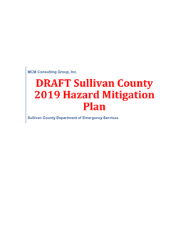 DRAFT Sullivan County 2019 Hazard Mitigation Plan Sullivan County Department of Emergency Services