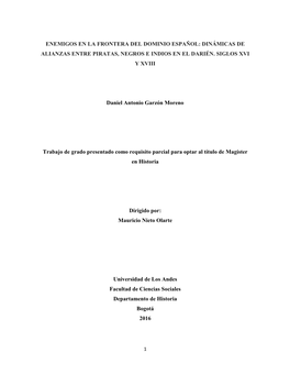 Dinámicas De Alianzas Entre Piratas, Negros E Indios En El Darién. Siglos Xvi Y Xviii