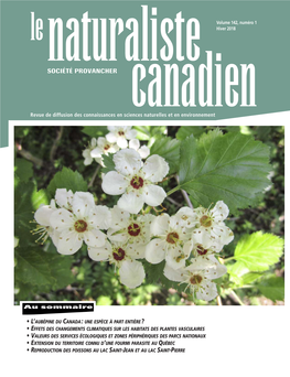 Le Naturaliste Canadien, Vol. 142, No 1, Hiver 2018