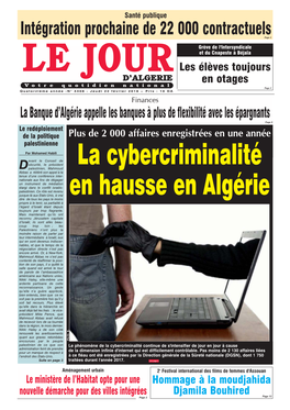La Cybercriminalité En Hausse En Algérie