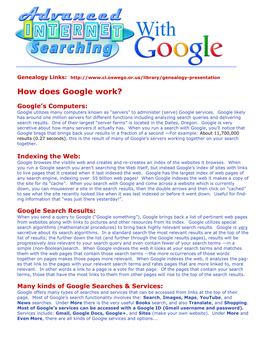 How Does Google Work?