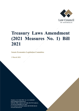 Treasury Laws Amendment (2021 Measures No