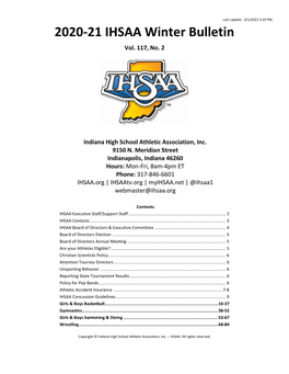 2020-21 IHSAA Winter Bulletin Vol
