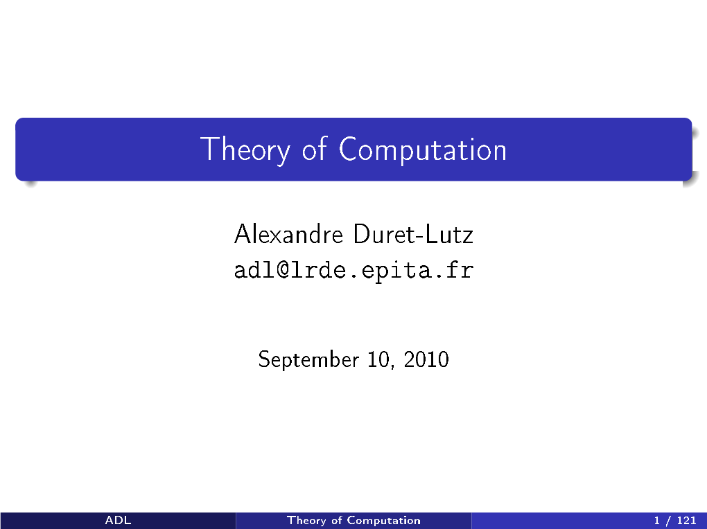 Theory of Computation