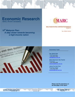 Economic Research KDN No.: PP14787/11/2010(026023)