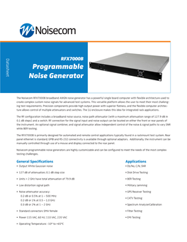 Noisecom RFX7000B Datasheet