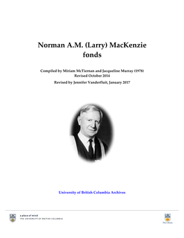 Norman A.M. Mackenzie Fonds