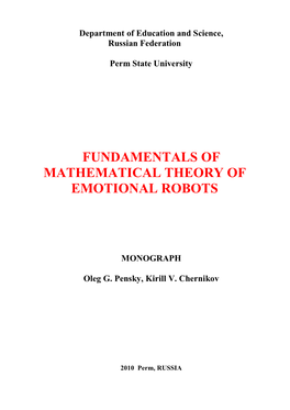 Fundamentals of Mathematical Theory of Emotional Robots