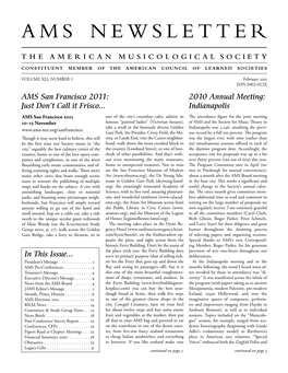 AMS Newsletter February 2011