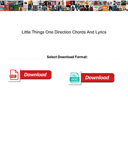 Little Things One Direction Chords and Lyrics