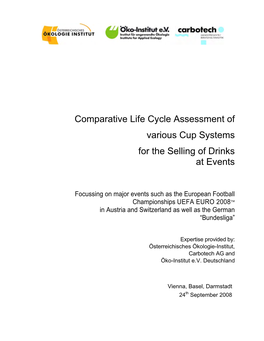 Comparative Life Cycle Assessment of Various Cup Systems for the Selling of Drinks at Events