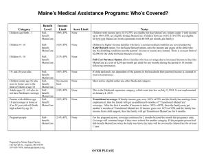 Maine's Medical Assistance Programs: Who's Covered?