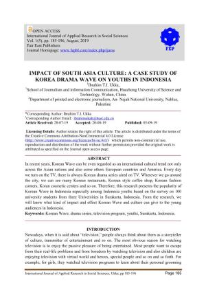 A CASE STUDY of KOREA DRAMA WAVE on YOUTHS in INDONESIA 1Ibrahim T.I