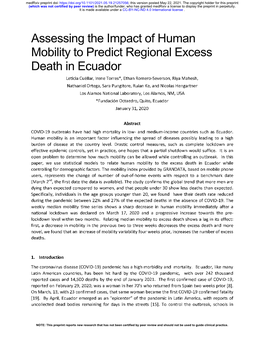 Assessing the Impact of Human Mobility to Predict Regional Excess