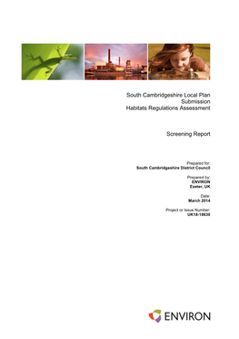 Habitat Regulations Assessment Screening Report