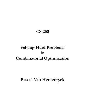 CS-258 Solving Hard Problems in Combinatorial Optimization Pascal