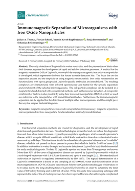 Immunomagnetic Separation of Microorganisms with Iron Oxide Nanoparticles