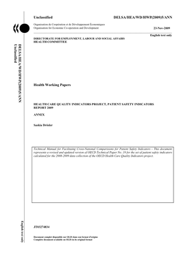5/ANN Health Working Papers DELSA/HE A/WD/HW P (2009)