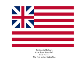 Con Nental Colours 1775 – 1777 the First Unites States Flag