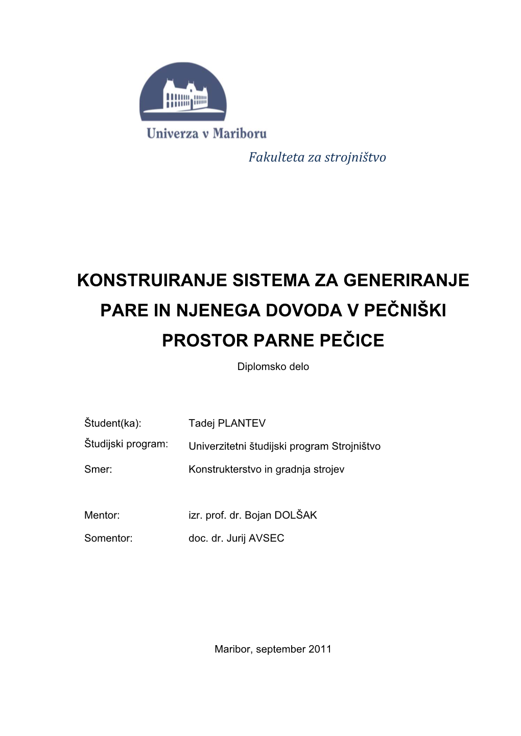 Konstruiranje Sistema Za Generiranje Pare in Njenega Dovoda V Pečniški Prostor Parne Pečice