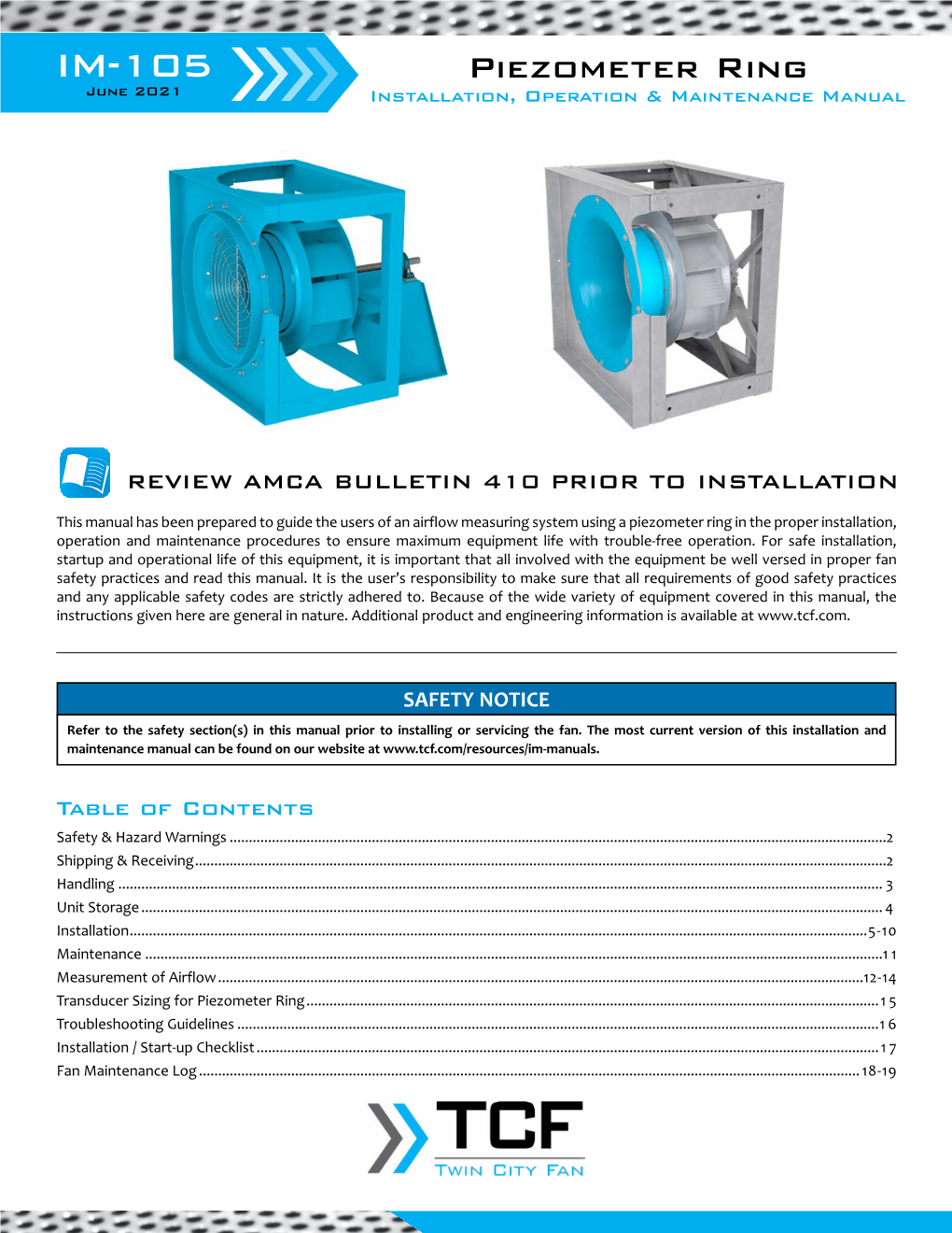 Airflow Measuring System Using Piezometer Ring – IM-105