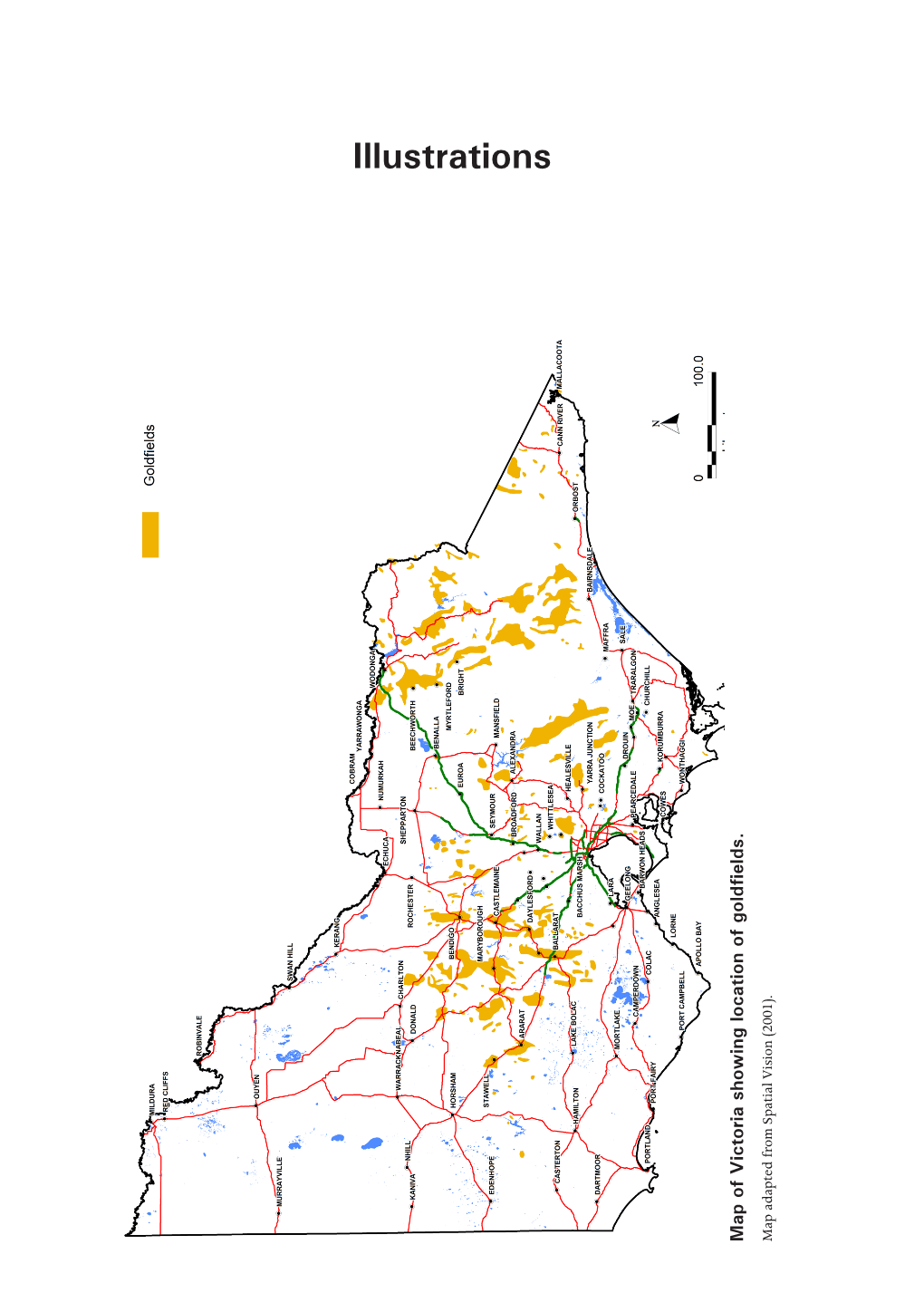 Map Of Victoria Showing Location Of Goldfields Map Adapted From Spatial Vision 2001 