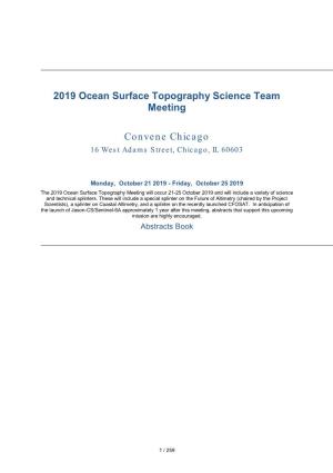 2019 Ocean Surface Topography Science Team Meeting Convene