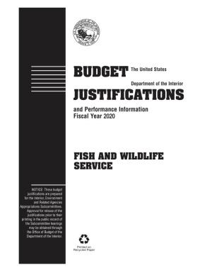 FY 2020 FWS Budget Justification