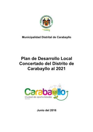 Plan De Desarrollo Local Concertado Del Distrito De Carabayllo Al 2021