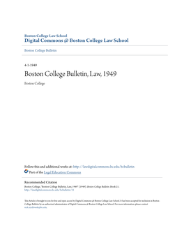 Boston College Bulletin, Law, 1949 Boston College