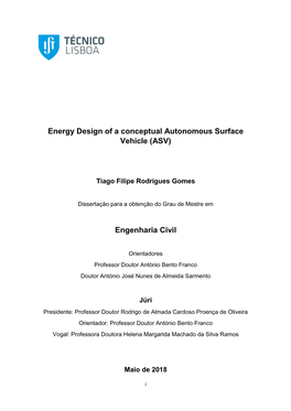 Energy Design of a Conceptual Autonomous Surface Vehicle (ASV)