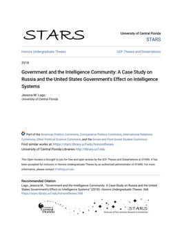 Government and the Intelligence Community: a Case Study on Russia and the United States Government's Effect on Intelligence Systems