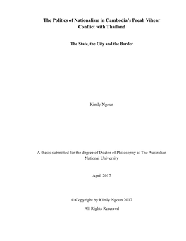 The Politics of Nationalism in Cambodia's Preah Vihear Conflict