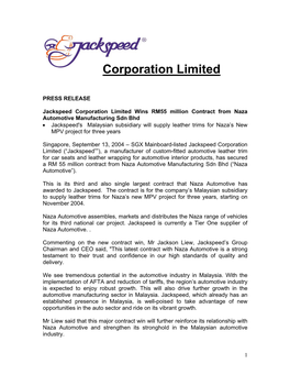 Corporation Limited