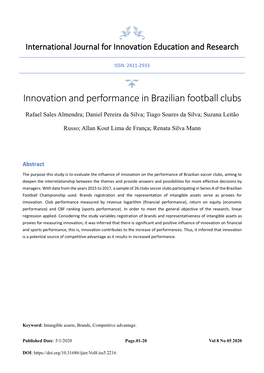 Innovation and Performance in Brazilian Football Clubs