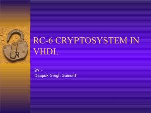 Rc-6 Cryptosystem in Vhdl
