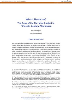 Which Narrative? the Case of the Narrative Subject in Fifteenth-Century Altarpieces