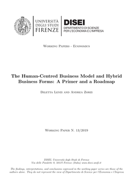 The Human-Centred Business Model and Hybrid Business Forms: a Primer and a Roadmap