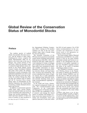 Global Review of the Conservation Status of Monodontid Stocks