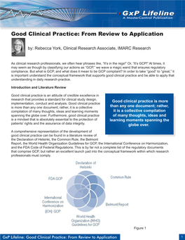 Good Clinical Practice: from Review to Application