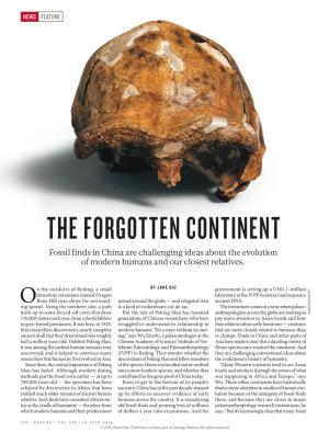 THE FORGOTTEN CONTINENT Fossil Finds in China Are Challenging Ideas About the Evolution of Modern Humans and Our Closest Relatives