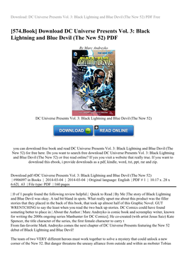 Download DC Universe Presents Vol. 3: Black Lightning and Blue Devil (The New 52) PDF
