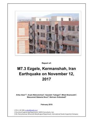 M7.3 Ezgele, Kermanshah, Iran Earthquake on November 12, 2017