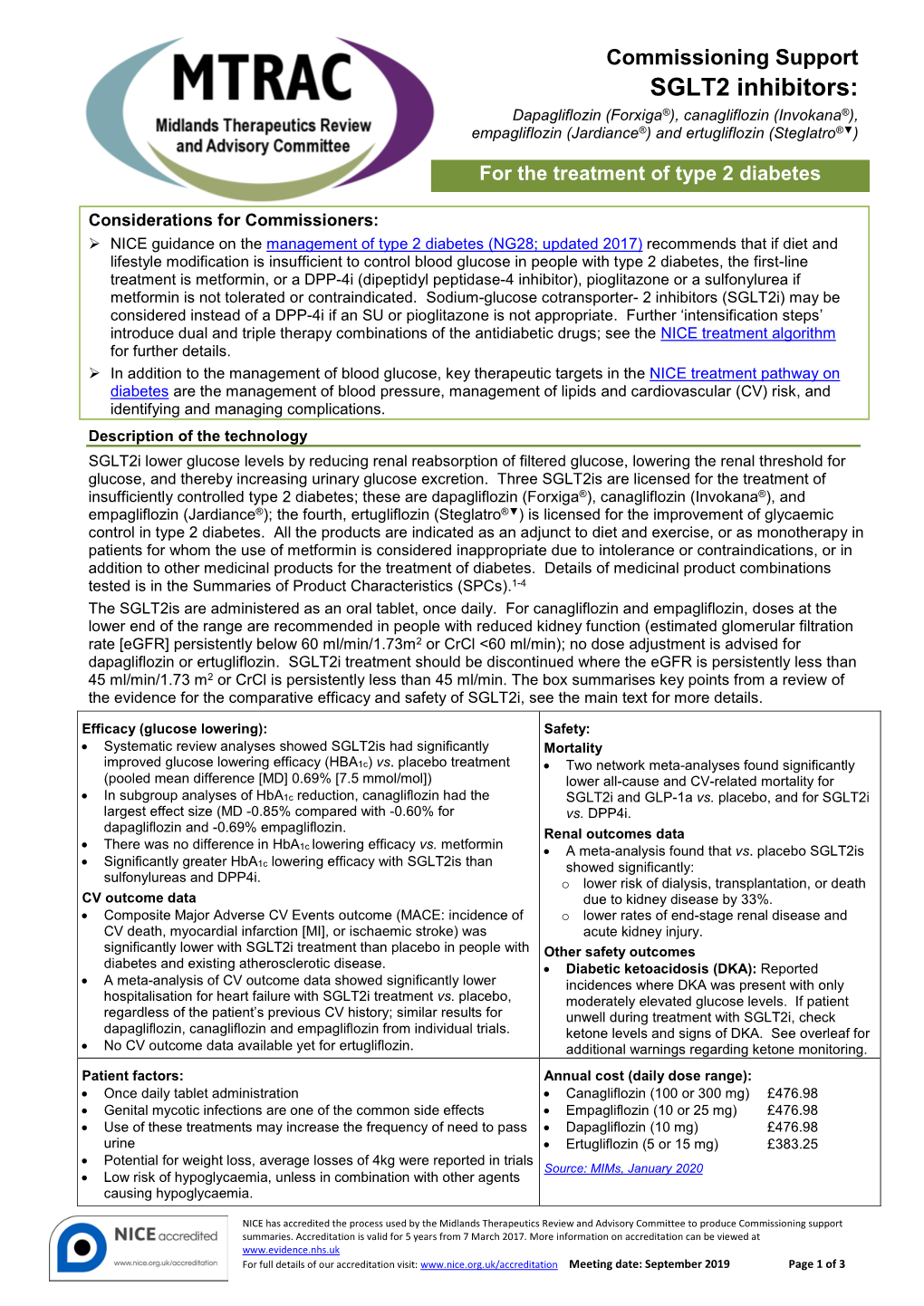 SGLT2 Inhibitors for the Treatment of Type 2 Diabetes